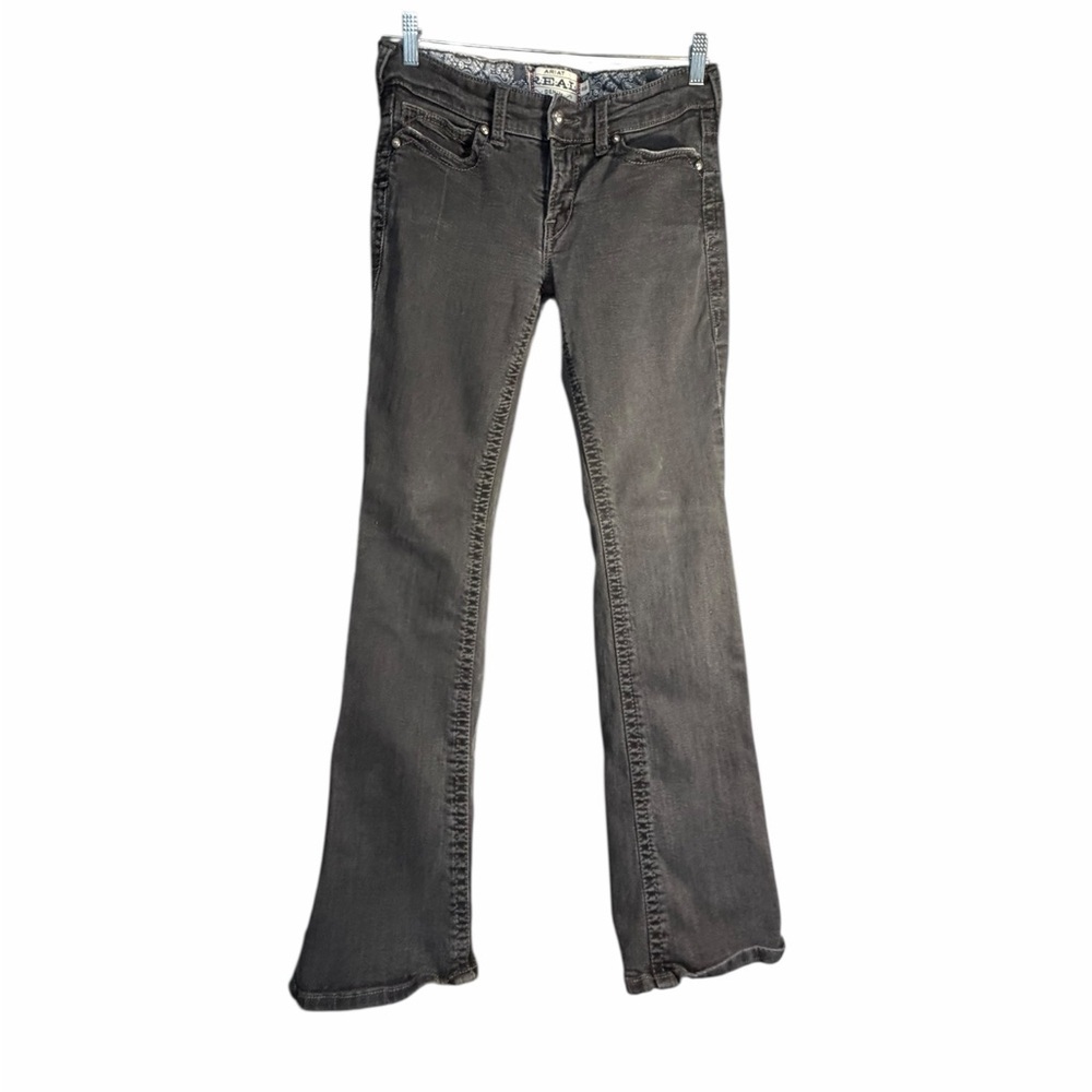 Ariat REAL Black Bootcut Back Pocket Accents Denim Jeans Sz 31L